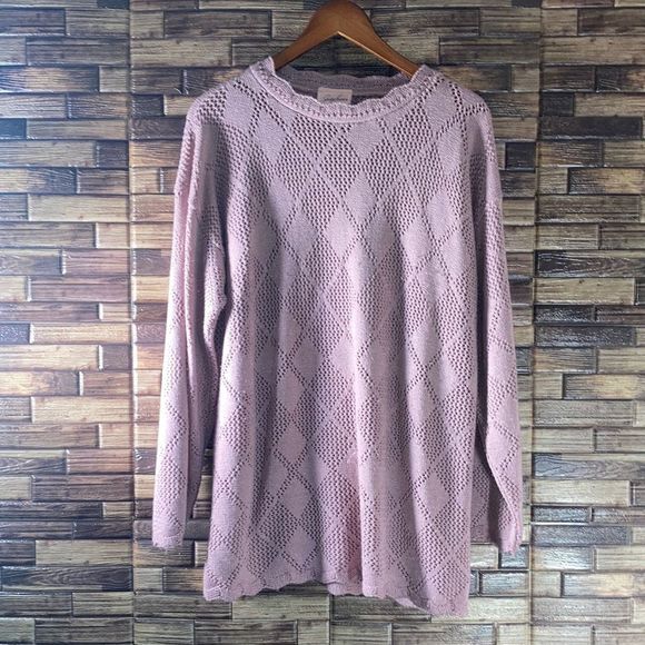 Women’s Large Rose Jaclyn Smith Knot Sweater - Picture 1 of 9